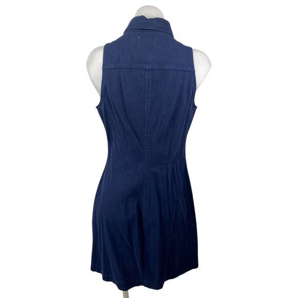 DL1961 Payton Blue Collared Sleeveless Button Down Mini Denim Shirt Dress Size S - Picture 2 of 3